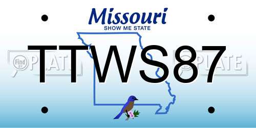 TTWS87 Missouri License Plate