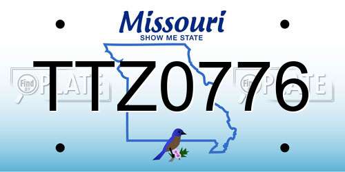 TTZ0776 Missouri License Plate