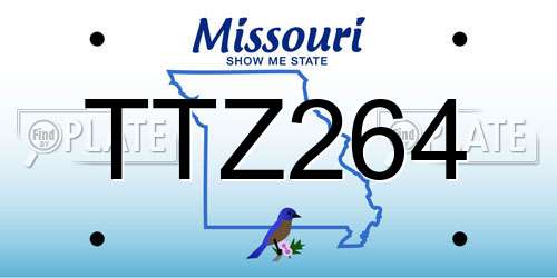 TTZ264 Missouri License Plate