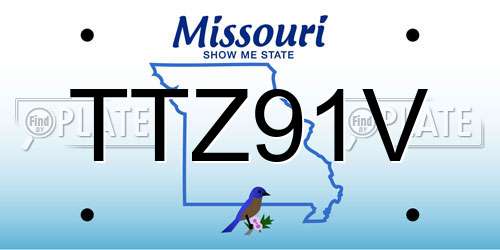 TTZ91V Missouri License Plate