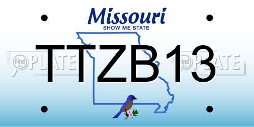 TTZB13 Missouri License Plate