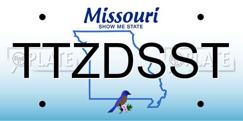 TTZDSST Missouri License Plate