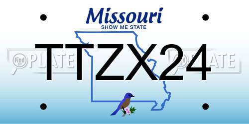 TTZX24 Missouri License Plate