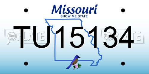 TU15134 Missouri License Plate