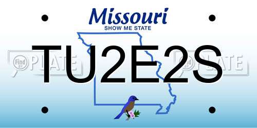 TU2E2S Missouri License Plate