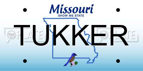 TUKKER Missouri License Plate