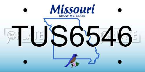 TUS6546 Missouri License Plate