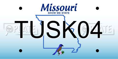 TUSK04 Missouri License Plate