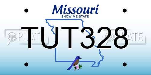 TUT328 Missouri License Plate