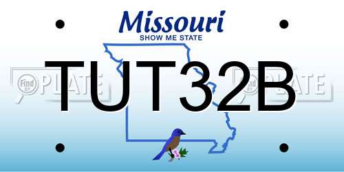 TUT32B Missouri License Plate