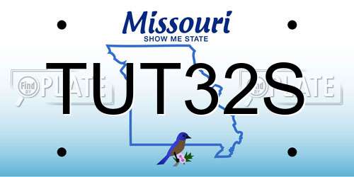 TUT32S Missouri License Plate