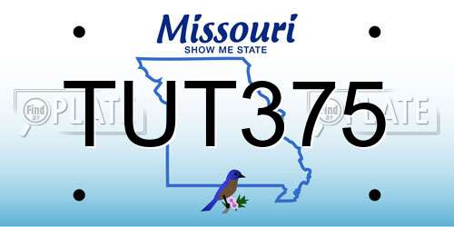 TUT375 Missouri License Plate