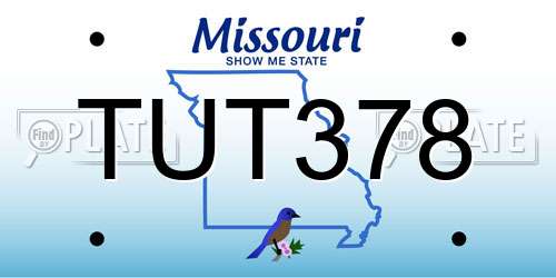 TUT378 Missouri License Plate