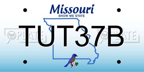 TUT37B Missouri License Plate