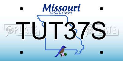 TUT37S Missouri License Plate