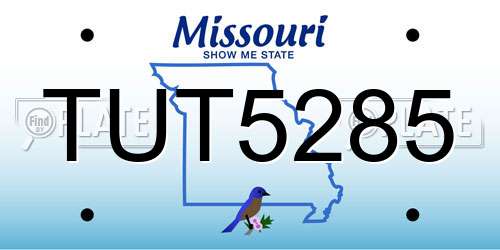 TUT5285 Missouri License Plate