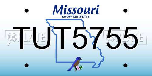 TUT5755 Missouri License Plate