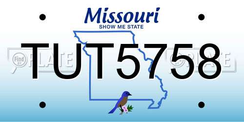 TUT5758 Missouri License Plate