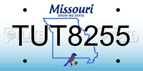 TUT8255 Missouri License Plate
