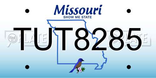 TUT8285 Missouri License Plate