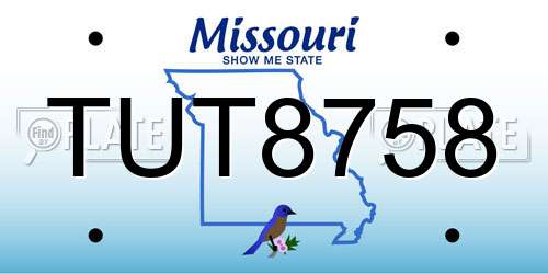 TUT8758 Missouri License Plate