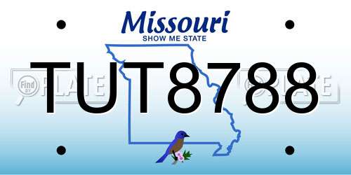 TUT8788 Missouri License Plate