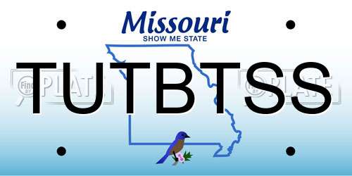 TUTBTSS Missouri License Plate