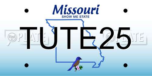 TUTE25 Missouri License Plate