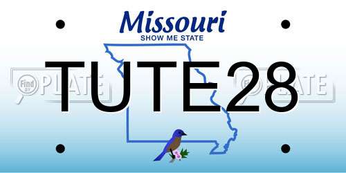 TUTE28 Missouri License Plate