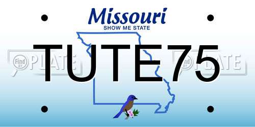TUTE75 Missouri License Plate