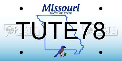 TUTE78 Missouri License Plate