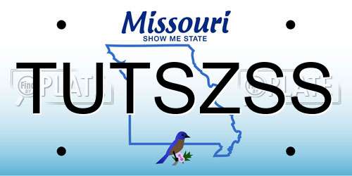 TUTSZSS Missouri License Plate