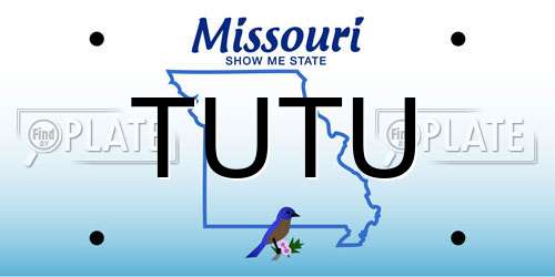 TUTU Missouri License Plate