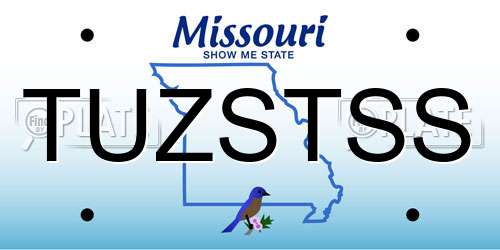 TUZSTSS Missouri License Plate