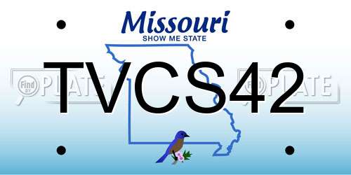 TVCS42 Missouri License Plate