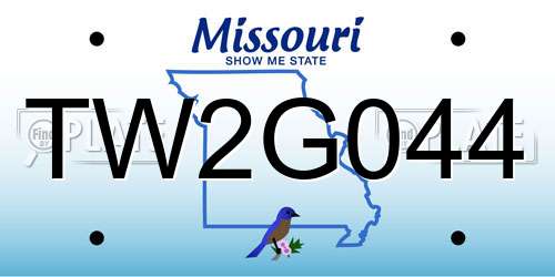 TW2G044 Missouri License Plate
