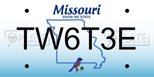 TW6T3E Missouri License Plate