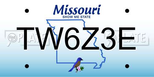 TW6Z3E Missouri License Plate