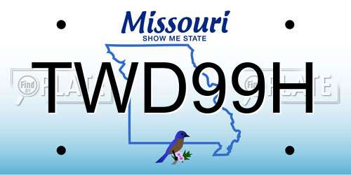 TWD99H Missouri License Plate