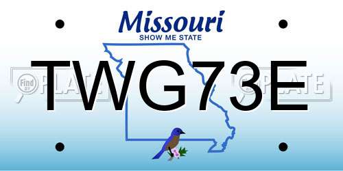 TWG73E Missouri License Plate