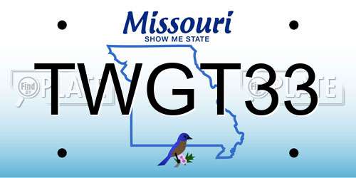 TWGT33 Missouri License Plate