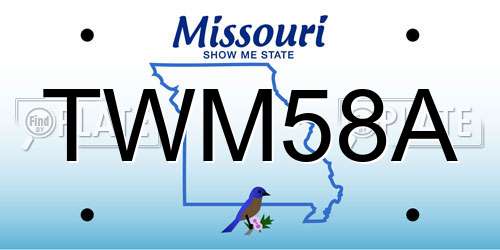 TWM58A Missouri License Plate