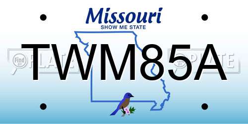 TWM85A Missouri License Plate