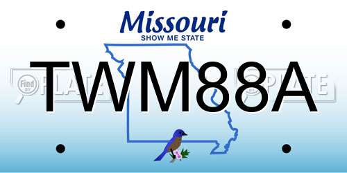 TWM88A Missouri License Plate