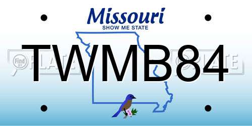 TWMB84 Missouri License Plate