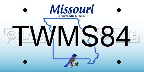 TWMS84 Missouri License Plate