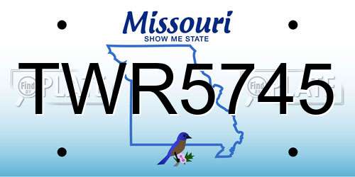 TWR5745 Missouri License Plate