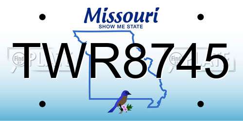 TWR8745 Missouri License Plate