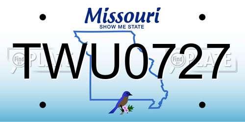 TWU0727 Missouri License Plate