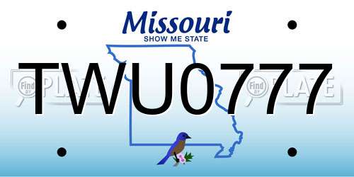TWU0777 Missouri License Plate